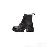 Coachella Cowboy Boots Autumn Winter Retro Dr. Martens Boots Round Head Ankle Boots
