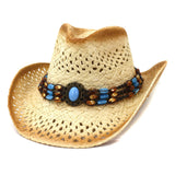 Wester Hats Western Men's Beach Hat Sun Hat Straw Cowboy Hat Women's Big Brim Sun Protection Hat
