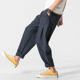 Linen Pants Straight Leg Pants Spring/Summer Men's Solid Color Linen Leisure Loose