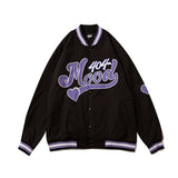 Mens Fall Outfits Retro Alphabet Embroidered Baseball Uniform Jacket Baggy Coat