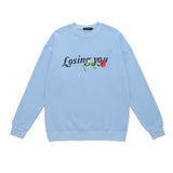 Men Fall Outfits Vintage Floral Print Long Sleeves T-shirt Loose Sweater