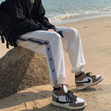 Men Pants Breasted Ankle-Tied Sports Pants