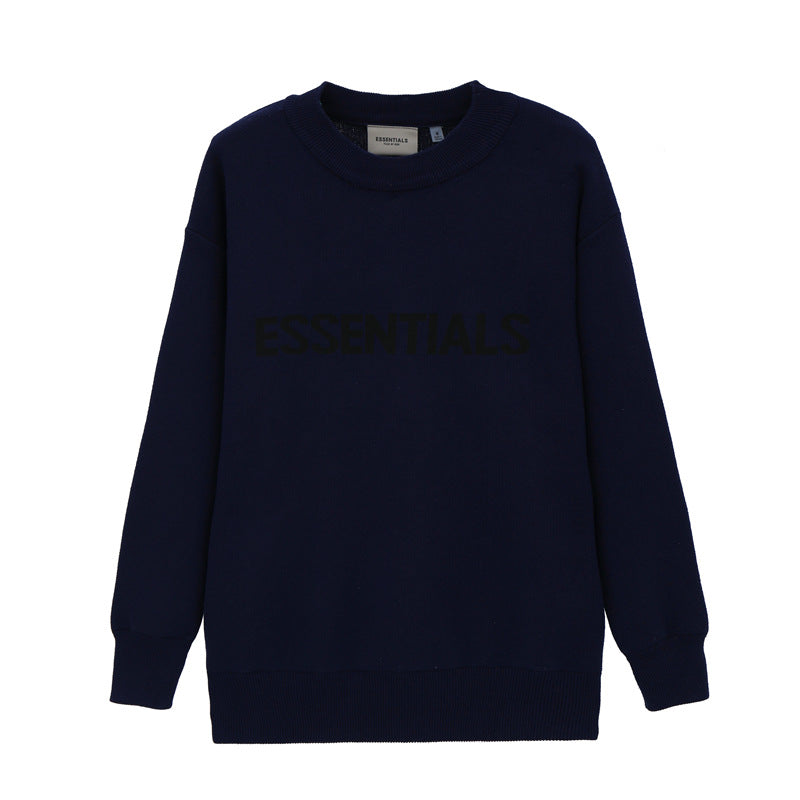 Fog Fear of God Sweatshirt Autumn and Winter Essentials Letter Print Pullover Knitted Jacket Unisex Wear Sweater