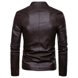 Urban Leather Jacket Fall Winter Men Fashion Stand Collar Jacket Leather Coat Coat