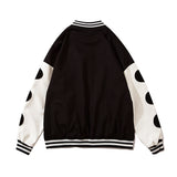 Mens Fall Outfits Autumn Winter Retro Simple Love Embroidered Baseball Uniform Jacket Coat