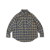 Men Shacket Long Sleeve Autumn Shirt Autumn Large Plaid 4-Pocket Shirt