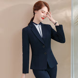 Women Pants Suit Uniform Designs Formal Style Office Lady Bussiness Attire Blue Slim Fit Business Suit Suit for Women