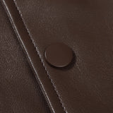 Two Tone Leather Jacket Letter Embroidered Long Sleeve Baggy Coat Men's and Women's Leather Baseball Uniform