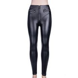 Leather Leggings Autumn and Winter Underwear-Shaped Stitching Pu Tight High Waist Zipper Leather Pants