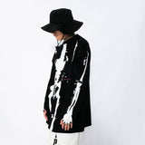 Men Fall Outfits Printed Worn Looking Washed-out Long Sleeve T-shirt Top