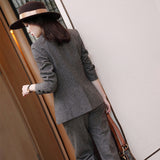 Women Pants Suit Uniform Designs Formal Style Office Lady Bussiness Attire Striped Wool Blazer Spring and Autumn Leisure Small Suit Suit