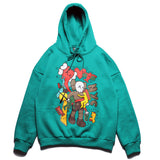 Kanye West Hoodie Hip Hop Skateboarding Sesame Street Cartoon Printed Men's and Women's Couple Hooded Sweater Hoodie Fleece-Lined Men's