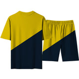 Slim Fit Muscle Gym Men T Shirt Men Rugged Style Workout Tee Tops Short Sleeve Shorts Set Men Summer plus Size Trendy Casual Fashion