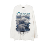 Men Fall Outfits Vintage Printed Loose-Fitting Casual Round-Neck Knitwear Sweater