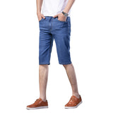 Men Jean Shorts Denim Shorts Men's Summer Stretch Breathable Sports Straight Simple Shorts Fashion