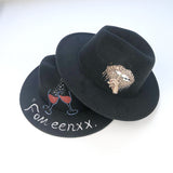 Italian Fedora Hats Doodle Hand Drawn Hat Autumn and Winter Black Top Hat