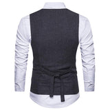 Tuxedo Vests Men Suit Vest Men's Fashion Collar Autumn and Winter Suit Vest Casual