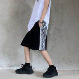 Harajuku Clothing Casual Shorts Retro Hip Hop Casual Loose-Fitting Wide-Leg Short Jumpsuit Men and Women