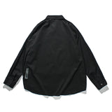 Men Shacket Long Sleeve Autumn Shirt Autumn Loose Letter Print Solid Color Shirt for Men