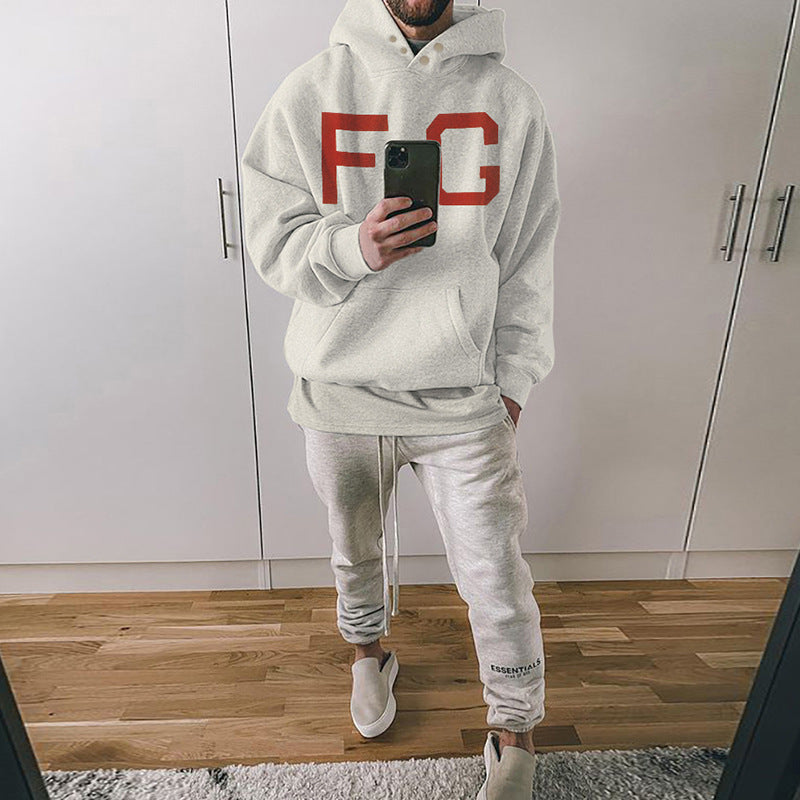 Fog Fear of God Hoodie Chest Big Red Letter FG Hooded Sweater Loose Couple Coat