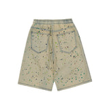 Mens Jean Shorts Denim Shorts Men High Street Fashion Brand Loose Straight Fifth Pants Elastic Waist Bermuda Shorts