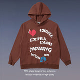 Mens Fall Outfits Three-Dimensional Printed Sweater Loose Hooded Cotton Hip-Hop Street