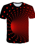 3D T Shirt Vortex Digital Printing Loose