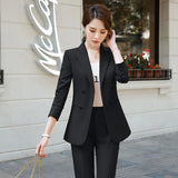 Women Pants Suit Uniform Designs Formal Style Office Lady Bussiness Attire Autumn and Winter Suit Fall Winter Fashion Yellow Business Suit