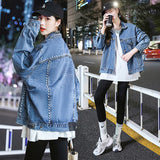 Pearl Jean Jacket Autumn Denim Jacket Women's Beaded Jacket Jacket