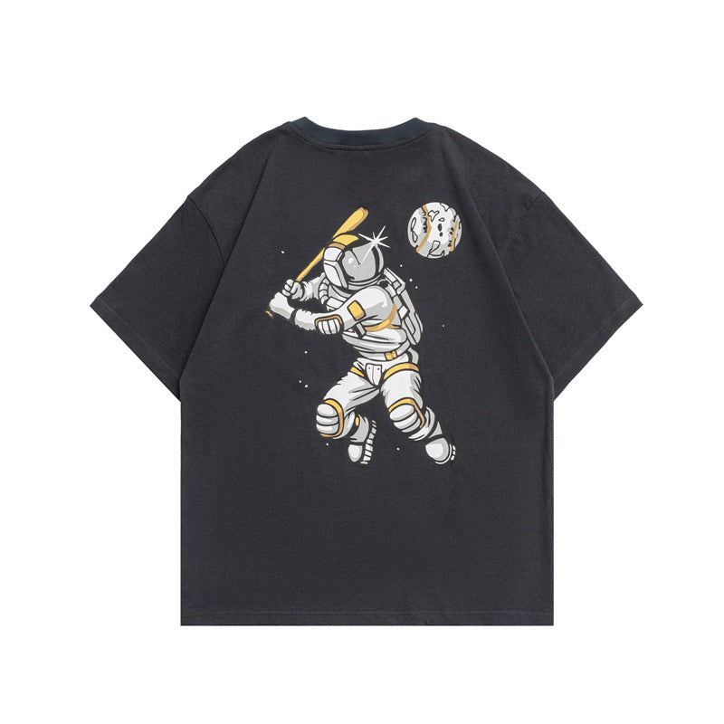 2022 Summer Man T Shirt Loose Spaceman Pattern