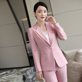 Women Pants Suit Uniform Designs Formal Style Office Lady Bussiness Attire Fall/Winter Slim White-Collar Workwear