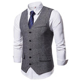 Tuxedo Vests Men Suit Vest Vest Men's Single Row Casual Vest Suit