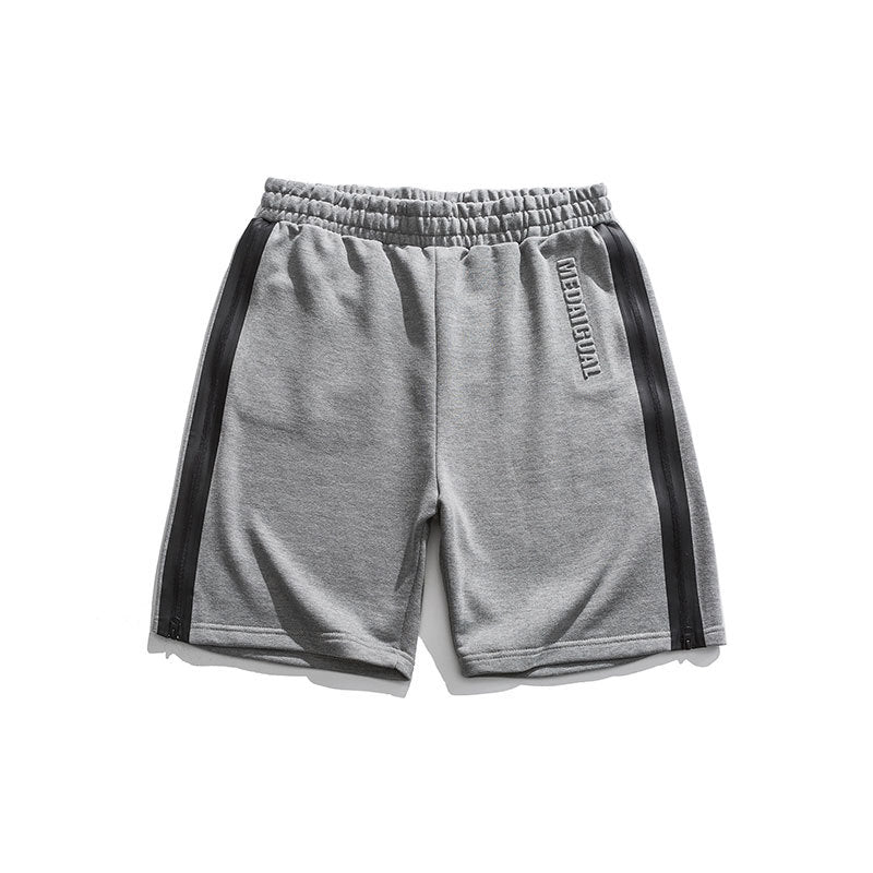 Men Shorts Side Zipper Straight Cargo Pants