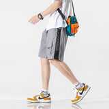 Men Cargo Shorts Summer Retro Street Trend Breathable Workout Shorts Loose Cropped Pants Beach Pants Men