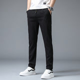 Mens Formal Suit Trousers Straight Leg Office Stretch Slim Fit Suit Pants Summer Pants Bottoms Summer Thin Elastic Waist Slim Stretch Tapered Casual Pants Men's Pants