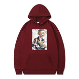 Maroon Graphic Hoodie Print