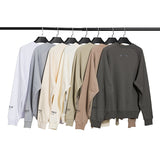 Fog Sweatshirt Essentials Long Sleeve round Neck Neck Neck Sweater Double Line Letter Print Terry round Neck Pullover Long Sleeve