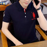 USPA Shirts Polo Shirt Men's Short-Sleeved Lapel Summer Embroidered Cotton T-shirt