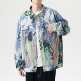 Graffiti Denim Jacket Loose Fashion Personalized Graffiti Letter Denim Jacket