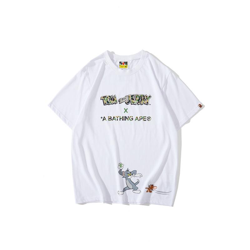A Ape Print T Shirt Summer Street Tom and Jerry T-shirt Short Sleeve