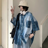 Harajuku Clothing Men's Casual Shirts Men's Summer Vintage Printed Loose Casual Shirt