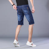 Men Jean Shorts Summer Men's Jeans Middle Pants Stretch Korean Washed-out Casual