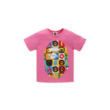 A Ape Print for Kids T Shirt Baby Milo Multi-Color Blocks round Neck Cartoon