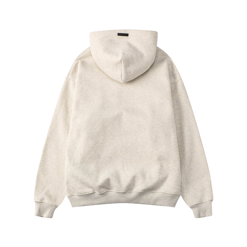 Fog Fear of God Hoodie Red with Velvet Lining Printed FG Loose Hooded Sweater