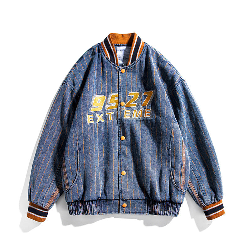 Men's Spring plus Size Retro Sports Baseball Uniform Male Couple Students' Work Clothes Jacket Male Baggy Coat Male Men Jacket