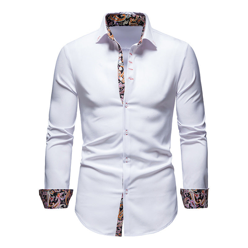 Men's Slim-Fit Assorted Colors Long-Sleeved Shirt Large Size Fashion Trend Casual Men Shirt