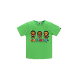 A Ape Print Baby Milo for Kids T Shirt Baby Milo Watermelon Little Monkey T-shirt Casual round Neck Cartoon Cotton Kids Short Sleeve