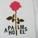 Palm Angels Rose Printed round Neck T-shirt Men and Women Loose Short Sleeve