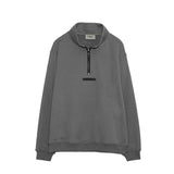 Fog Essentials Long Sleeve round Neck Neck Sweatshirt Autumn Double Line Back Three-Dimensional Silicone Double Row Letter Half Zipper Sweater