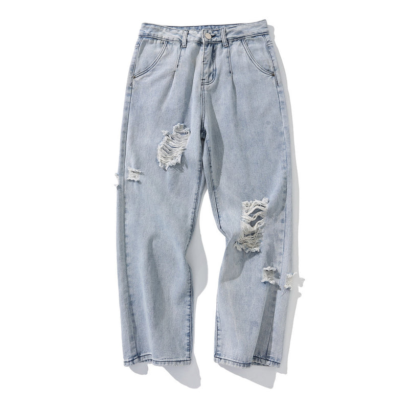 Jeans Men's plus Size Retro Sports Trousers Loose Straight Loose Trousers Men's Men Denim Pants